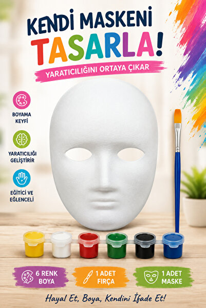 Hobialem Mask Painting Set, Educational Mask Painting, Mask, 6 Color Paints a...