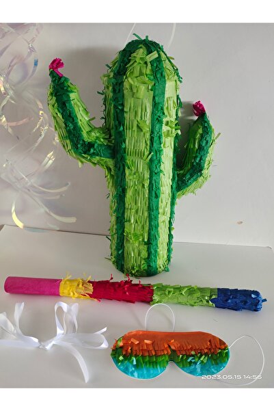Choice M green 1Set/BOX Cactus Pinata with Blindfold Bat Piñata Fiesta Cactus...