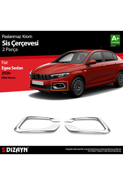 S Dizayn S-Dizayn Fiat Egea Sedan Krom Sis Çerçevesi 2 Prç. 2020 Üzeri (Mat K...