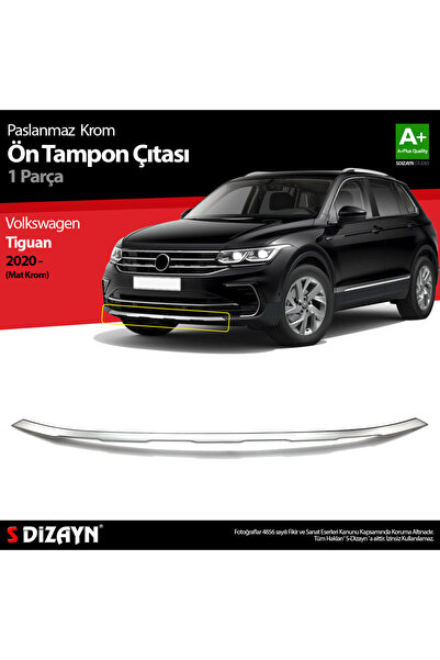 S Dizayn S-Dizayn VW Tiguan Krom Ön Tampon Çıtası 2020-2024 (Mat Krom) 7649191