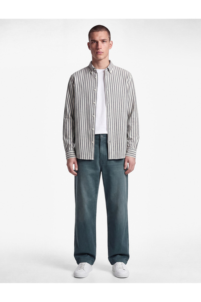 Koton Regular Fit Striped Button-Down Collar Long Sleeve Shirt