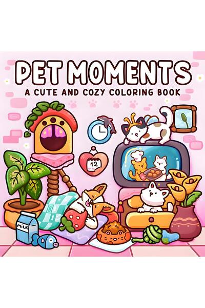 Choice Pet Moments Coloring Book: Relaxing Cat Picture Book for Stress Relief...