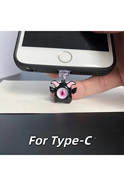 Choice For Type-C 1 Cute 3D Little Devil Phone Dust Plug Charm, Adorable Char...