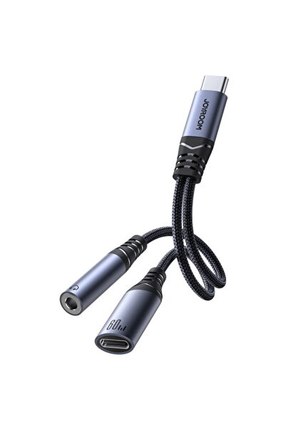 Joyroom Adaptor Audio USB-C - 3.5mm / USB-C SY-C02, Negru