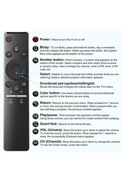 Choice black Replacement Remote Control for Smart TV BN59-1266A Universal Voi...