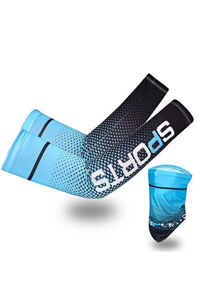 Choice Light blue Set Ice Silk Sunscreen Mask For Men Women Outdoor Cycling F...