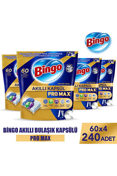 Bingo Akıllı Kapsül Pro Max Bulaşık Makinesi Deterjanı Tableti 240 Adet