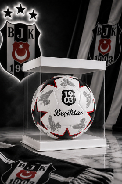 CANSPORT Lisanslı Orjinal Beşiktaş Futbol Topu Yıldızlı Pompa Hediyeli