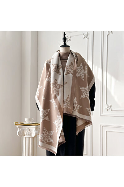 Choice Khaki New Luxury Autumn and Winter Cashmere Star Print Scarf Women War...