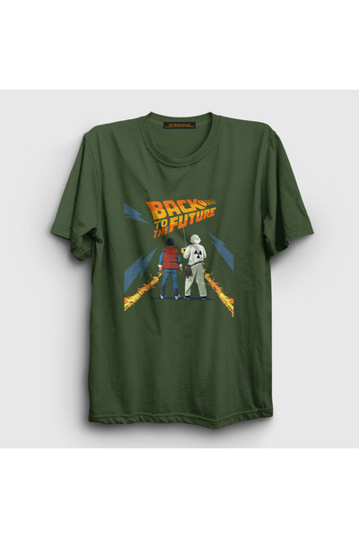 Presmono Unisex Khaki Movie Back To The Future T-shirt243158tt