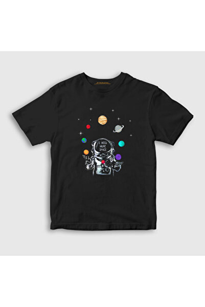 Presmono Unisex Kids Black More Space Astronaut Space Astronaut Space T-shirt...