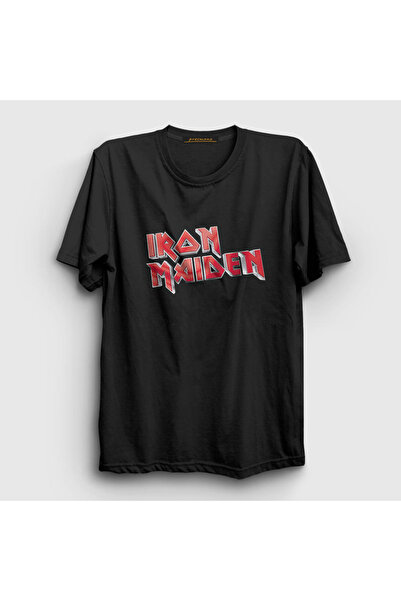 Presmono Unisex crni logo V2 Iron Maiden T-shirt 86760tt