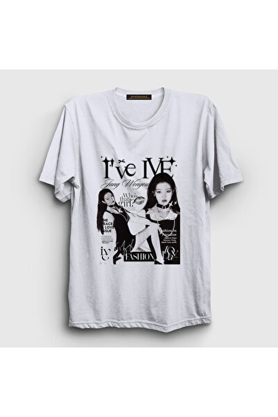 Presmono Unisex White Jang Wonyoung K-Pop Ive T-Shirt 619974Tt