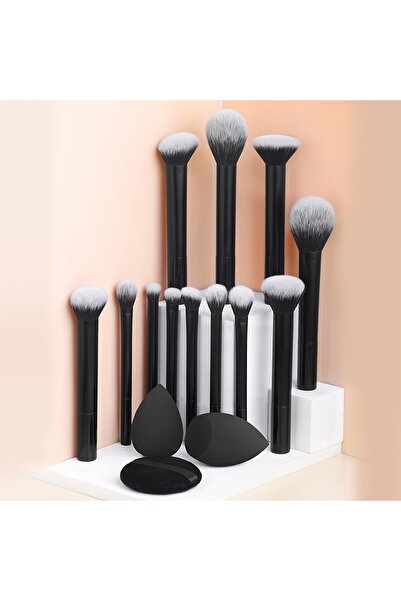 Choice5 DARK GRAY 12-Piece Classic Full Makeup Brush Set with Angled and Tear...