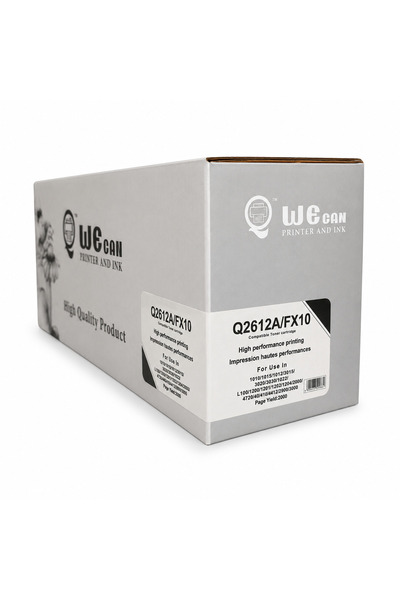 Wecan حبر 12A Q2612A / FX10 أسود متوافق مع طابعات HP وCanon