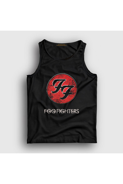 Presmono Unisex Black Eroded Logo Foo Fighters Singlet 559061Tt