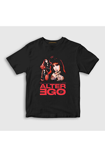 Presmono Unisex Children's Black Lisa Alter Ego Blackpink T-Shirt 588139Tt