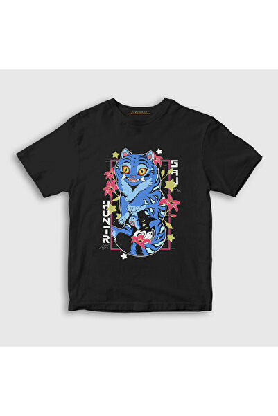 Presmono Unisex Kids Black Blue Tiger K Pop Demon Hunters T-Shirt 570989Tt