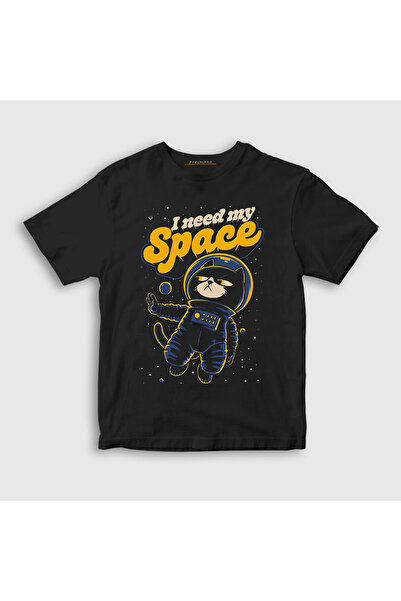 Presmono Unisex dečji crni I Need My Space Cat Space mačka paket T-shirt 5385...