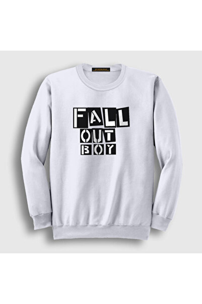 Presmono Unisex White Boxes Fall Out Boy Sweatshirt 62097Tt