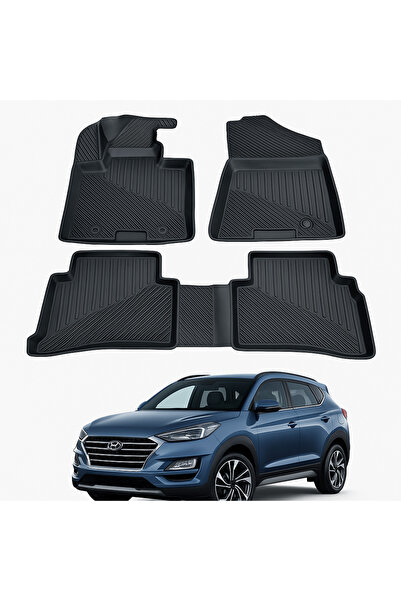 Black Gold Hyundai Tucson 2015+ Uyumlu 3D Havuzlu Oto Paspas TPE Kauçuk Kayma...