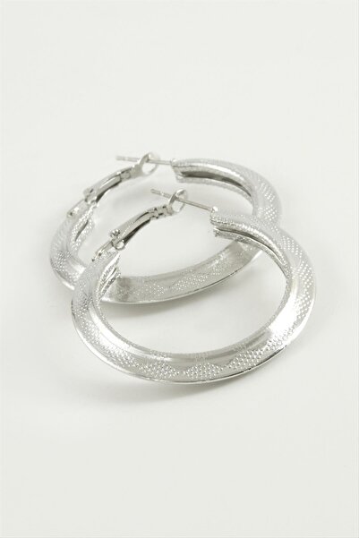 ZERO LAND Gldisptm Triangle Hoop Earrings 4 (104248) Cm-Silver Color