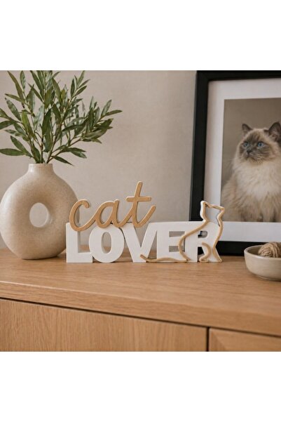 OEM Decorațiune minimalistă „Iubitor de pisici” cu pisică, design modern, imp...