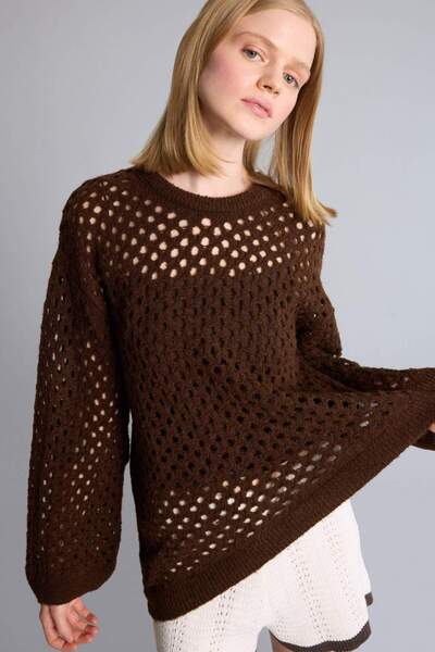 DeFacto Πλεκτό πουλόβερ με κανονική εφαρμογή και λαιμόκοψη ποδηλάτου H7111AX26SM