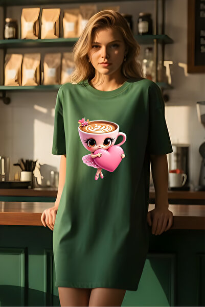 HOFFNUNG Women's Short Sleeve Crew Neck T-Shirt Dress Nightgown