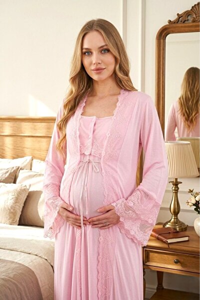 Lohusa Homewear مجموعة ملابس نوم للحوامل باللون الوردي للموسم الجديد، تصميم ص...