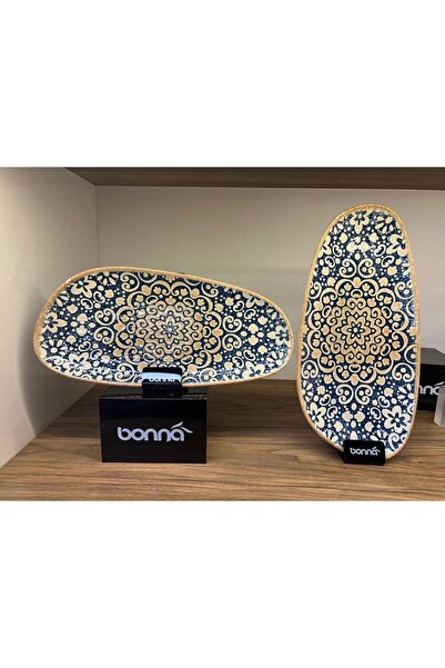 Bonna 2'li şık Alhambra Vago Rectangular Plate 36 cm oval servis / sunum taba...