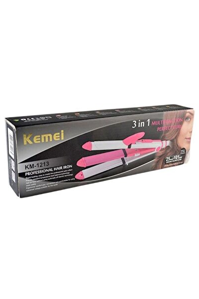 Kemei Ισιωτική μαλλιών – 3in1 Multistyler Pink/White