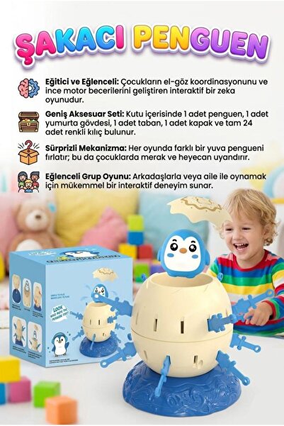 Tıfıl Toys Şakacı Penguen! 28 Parçalı Penguen Figürlü 24 Kılıclı 2 Kişilik Eğ...