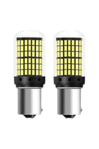 E-ANAMAG Σετ 2 λαμπτήρων LED Canbus 1156 BA15S P21W 144 LED