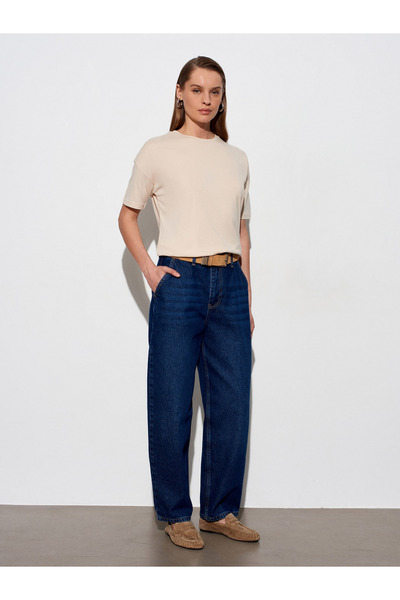 Dilvin 3683 Βασικό T-Shirt-Πέτρινο