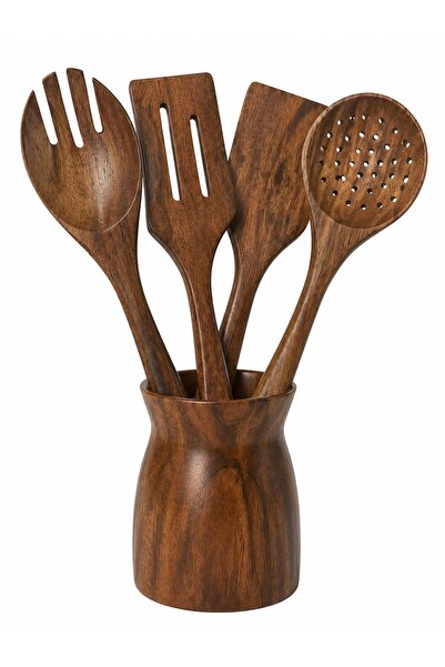 MİEN 4’lü Akasya Ahşap Kaşık & Spatula Seti