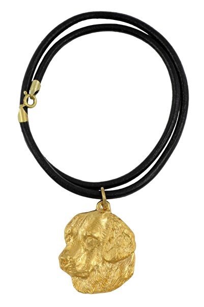 Art - Dog Art-Dog Golden Retriever Colier cu pandantiv placat cu aur în cutie...