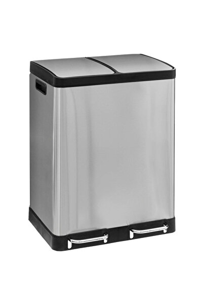 Stef's Cat Cos de Gunoi Ariane cu Pedala, din Inox, Colectare Selectiva, 2 X ...
