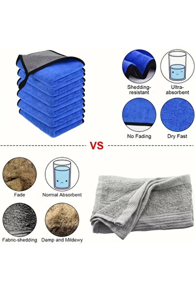 Choice12 6pcs 30X30cm Blule 1/2/3/6/10pcs 30X60cm Microfiber Car Cleaning Tow...