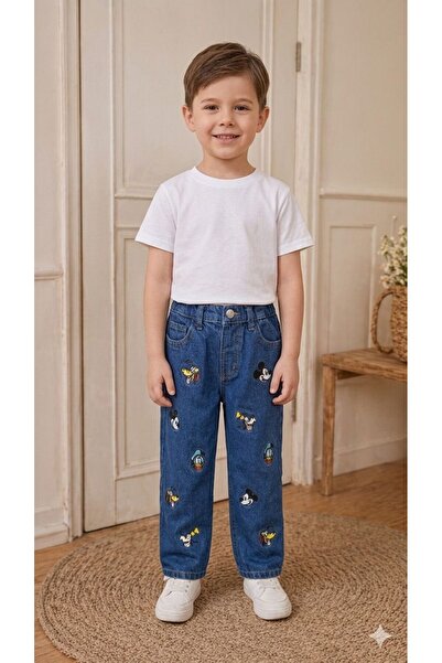 dundee kids Erkek Çocuk Mavi Nakışlı Jean Pantolon