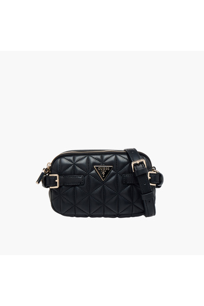 Guess حقيبة كروس بودي مبطنة من Paisleigh مع إغلاق بسحاب