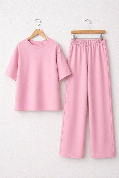 EYLÜL ELİF BUTİK Set de pantaloni și tricou de bază pentru fete, combinație c...