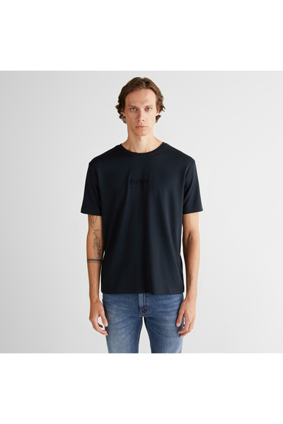 Gant Erkek Siyah Bisiklet Yaka T-Shirt