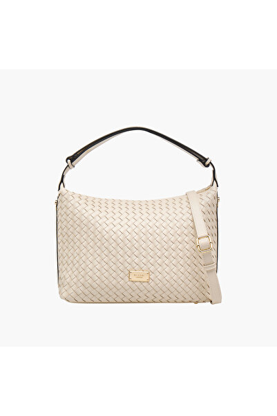 Bessie London Braided Shoulder Bag with Zip Closure