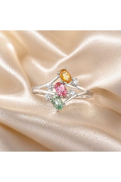 Home Adjustable Tarnish-Resistant Steel Ring with Natural Tourmaline Stone – Women's Ring