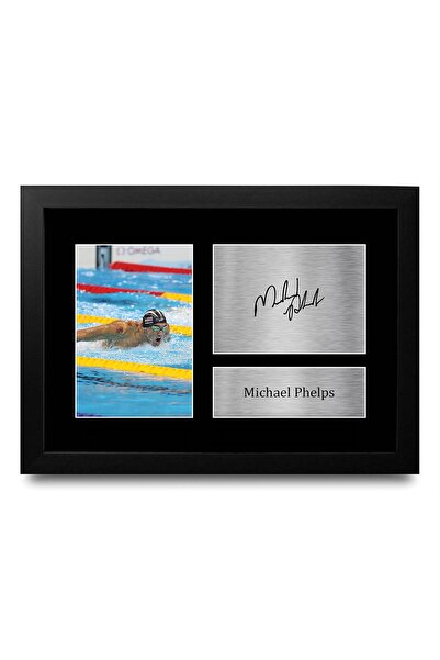 ALAYRA International Alayra Framed FR A4 Michael Phelps Swim Team USA Gifts P...