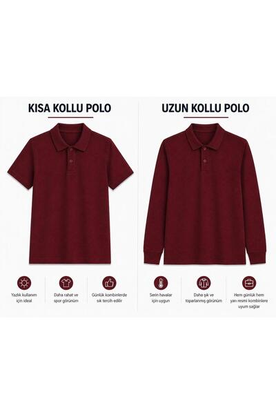 Kuraff Giyim UNISEKS MAJICA S DUGIM RUKAVOM I KRATKIM RUKAVOM SA POLO IZREZOM