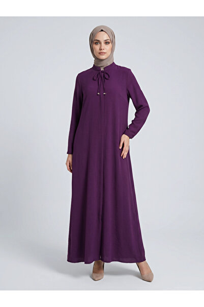 Nevayla Moda Salaş Kesim Aerobin Kumaş Ferace / Mürdüm - F137