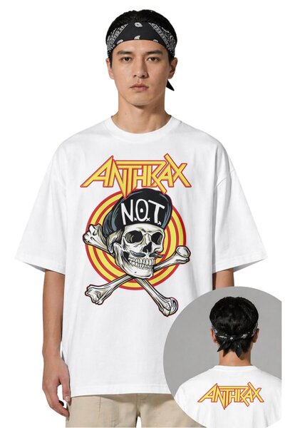 Fuddy Moda Unisex μπλουζάκι με στάμπα Anthrax Not Ense, μπλουζάκι με θέμα ροκ...