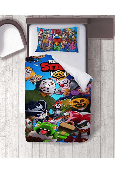 hediyechy Σετ μονόκλινης παπλωματοθήκης με θέμα το Brawl Stars